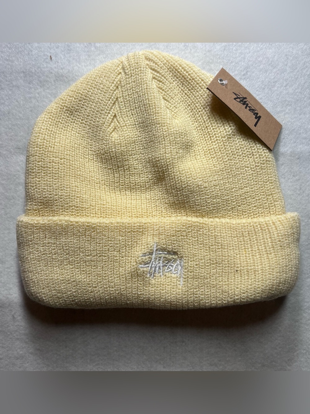 Stussy Cream Beanie - Soft Knit Winter Hat 0045